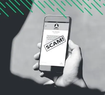 Message frauduleux reçu sur un téléphone, signalé comme tel